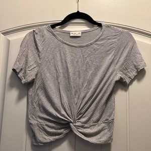 Gaze Striped Cropped Tee Size Small